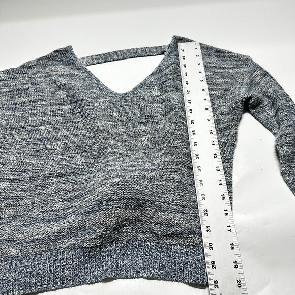 Express Sweater Women Size M Blue Twist Back VNeck Made in USA Y2K Preppy Dance - Picture 6 of 8